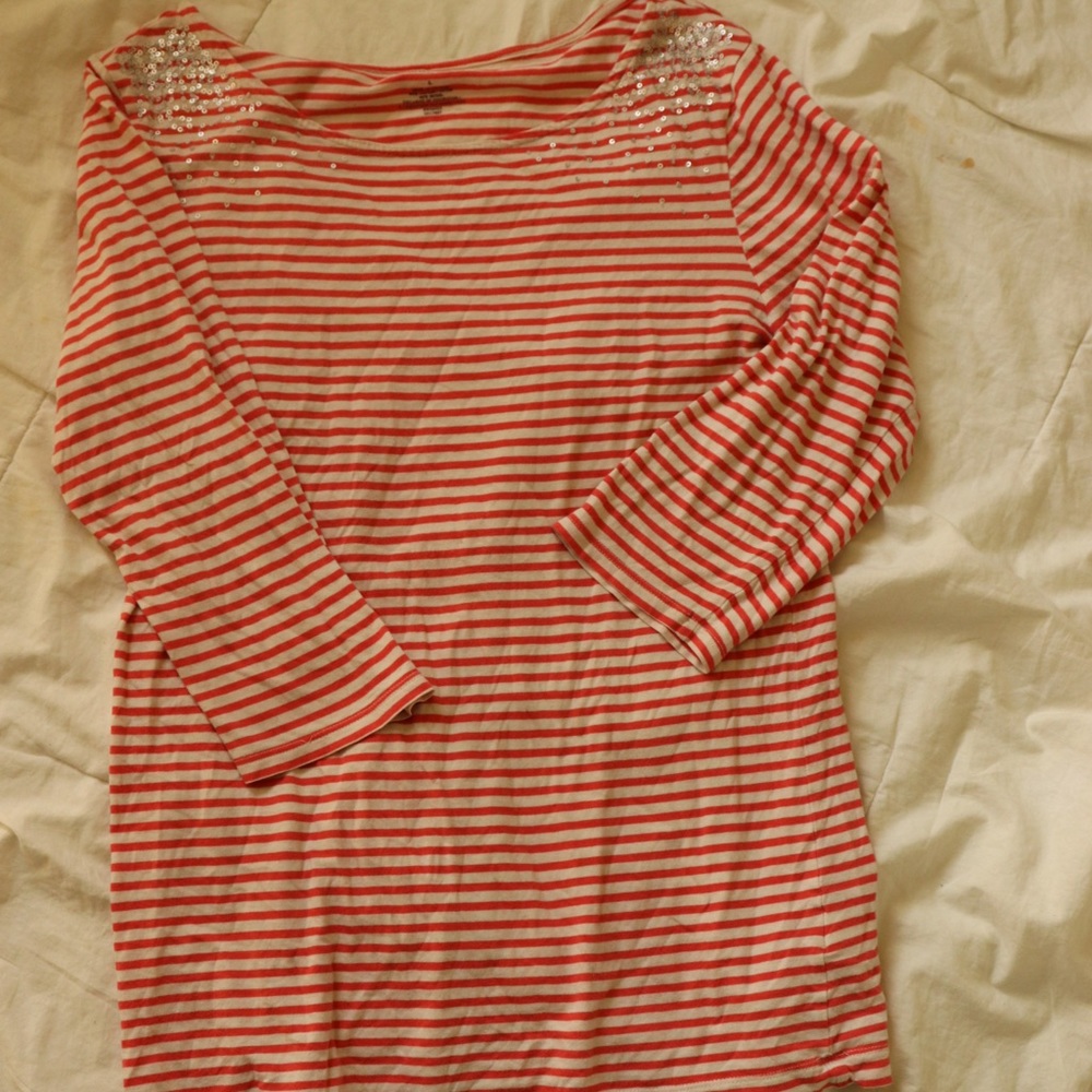 3/$20 Banana Republic 3/4 Sleeve Striped Top